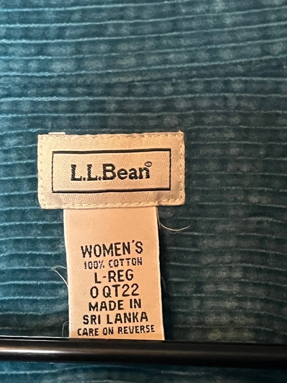L.L. Bean Teal Corduroy Shirt Jacket - Picture 2 of 4